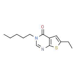 ChemSpider 2D Image | 6-Ethyl-3-pentylthieno[2,3-d]pyrimidin-4(3H)-one | C13H18N2OS
