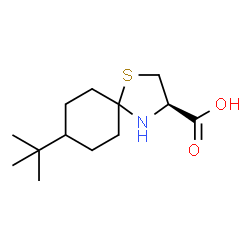 ChemSpider 2D Image | (3R)-8-(2-Methyl-2-propanyl)-1-thia-4-azaspiro[4.5]decane-3-carboxylic acid | C13H23NO2S