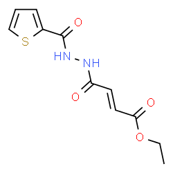 ChemSpider 2D Image | Ethyl (2E)-4-oxo-4-[2-(2-thienylcarbonyl)hydrazino]-2-butenoate | C11H12N2O4S