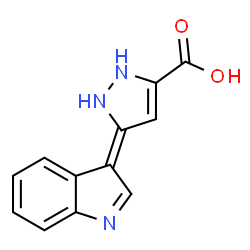 ChemSpider 2D Image | (5E)-5-(3H-Indol-3-ylidene)-2,5-dihydro-1H-pyrazole-3-carboxylic acid | C12H9N3O2