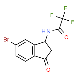 ChemSpider 2D Image | N-(6-Bromo-2,3-dihydro-3-oxo-1H-inden-1-yl)-2,2,2-trifluoroacetamide | C11H7BrF3NO2