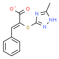 ChemSpider 2D Image | (2Z)-2-[(5-Methyl-1H-1,2,4-triazol-3-yl)sulfanyl]-3-phenylacrylate | C12H10N3O2S