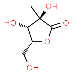 ChemSpider 2D Image | (3R,4S,5R)-3,4-Dihydroxy-5-(hydroxymethyl)-3-methyldihydro-2(3H)-furanone | C6H10O5