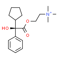 ChemSpider 2D Image | 2-{[(2R)-2-Cyclopentyl-2-hydroxy-2-phenylacetyl]oxy}-N,N,N-trimethylethanaminium | C18H28NO3