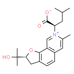 ChemSpider 2D Image | (2R)-2-[(2R)-2-(2-Hydroxy-2-propanyl)-7-methyl-2,3-dihydrofuro[3,2-h]isoquinolin-8-ium-8-yl]-4-methylpentanoate | C21H27NO4