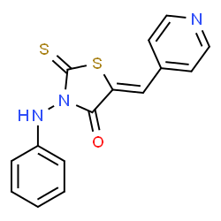 ChemSpider 2D Image | (5Z)-3-Anilino-5-(4-pyridinylmethylene)-2-thioxo-1,3-thiazolidin-4-one | C15H11N3OS2