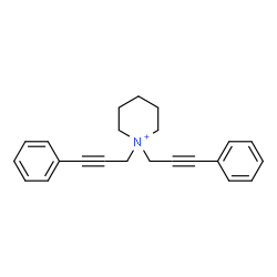 ChemSpider 2D Image | 1,1-Bis(3-phenyl-2-propyn-1-yl)piperidinium | C23H24N