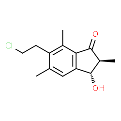 ChemSpider 2D Image | (2S,3S)-6-(2-Chloroethyl)-3-hydroxy-2,5,7-trimethyl-1-indanone | C14H17ClO2