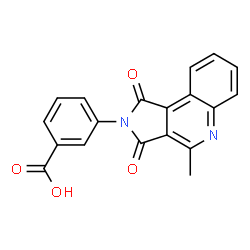 ChemSpider 2D Image | 3-(4-Methyl-1,3-dioxo-1,3-dihydro-2H-pyrrolo[3,4-c]quinolin-2-yl)benzoic acid | C19H12N2O4