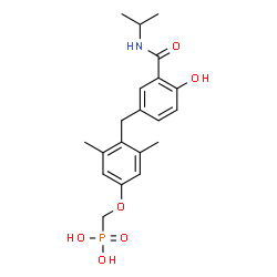 ChemSpider 2D Image | ({4-[4-Hydroxy-3-(isopropylcarbamoyl)benzyl]-3,5-dimethylphenoxy}methyl)phosphonic acid | C20H26NO6P