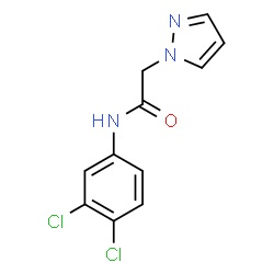 ChemSpider 2D Image | N-(3,4-Dichlorophenyl)-2-(1H-pyrazol-1-yl)acetamide | C11H9Cl2N3O