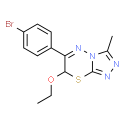 ChemSpider 2D Image | 6-(4-Bromophenyl)-7-ethoxy-3-methyl-7H-[1,2,4]triazolo[3,4-b][1,3,4]thiadiazine | C13H13BrN4OS