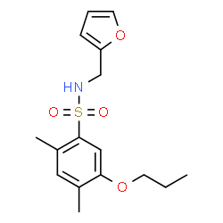 ChemSpider 2D Image | N-(2-Furylmethyl)-2,4-dimethyl-5-propoxybenzenesulfonamide | C16H21NO4S