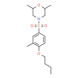 ChemSpider 2D Image | 4-[(4-Butoxy-3-methylphenyl)sulfonyl]-2,6-dimethylmorpholine | C17H27NO4S