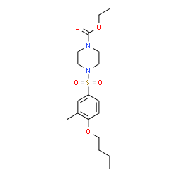 ChemSpider 2D Image | Ethyl 4-[(4-butoxy-3-methylphenyl)sulfonyl]-1-piperazinecarboxylate | C18H28N2O5S