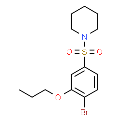 ChemSpider 2D Image | 1-[(4-Bromo-3-propoxyphenyl)sulfonyl]piperidine | C14H20BrNO3S
