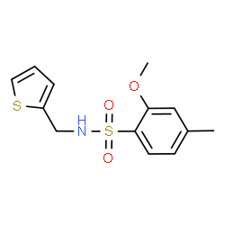 ChemSpider 2D Image | 2-Methoxy-4-methyl-N-(2-thienylmethyl)benzenesulfonamide | C13H15NO3S2