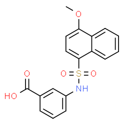 ChemSpider 2D Image | 3-{[(4-Methoxy-1-naphthyl)sulfonyl]amino}benzoic acid | C18H15NO5S