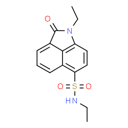 ChemSpider 2D Image | N,1-Diethyl-2-oxo-1,2-dihydrobenzo[cd]indole-6-sulfonamide | C15H16N2O3S
