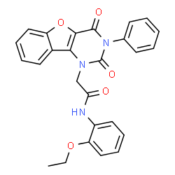 ChemSpider 2D Image | 2-(2,4-Dioxo-3-phenyl-3,4-dihydro[1]benzofuro[3,2-d]pyrimidin-1(2H)-yl)-N-(2-ethoxyphenyl)acetamide | C26H21N3O5