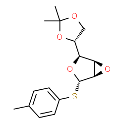 ChemSpider 2D Image | 4-Methylphenyl 2,3-anhydro-5,6-O-isopropylidene-1-thio-beta-D-gulofuranoside | C16H20O4S