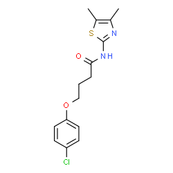 ChemSpider 2D Image | 4-(4-Chlorophenoxy)-N-(4,5-dimethyl-1,3-thiazol-2-yl)butanamide | C15H17ClN2O2S