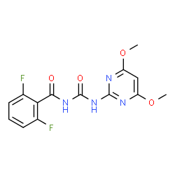 ChemSpider 2D Image | N-[(4,6-Dimethoxy-2-pyrimidinyl)carbamoyl]-2,6-difluorobenzamide | C14H12F2N4O4