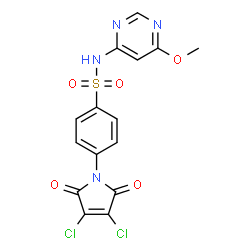 ChemSpider 2D Image | 4-(3,4-Dichloro-2,5-dioxo-2,5-dihydro-1H-pyrrol-1-yl)-N-(6-methoxy-4-pyrimidinyl)benzenesulfonamide | C15H10Cl2N4O5S