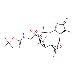 ChemSpider 2D Image | (1R,2R,6S,8S,10S,11S,12R)-12-(Dimethylamino)-3,8-dimethyl-4,14-dioxo-5,9,15-trioxatetracyclo[11.2.1.0~2,6~.0~8,10~]hexadec-13(16)-en-11-yl N-{[(2-methyl-2-propanyl)oxy]carbonyl}glycinate | C24H34N2O9