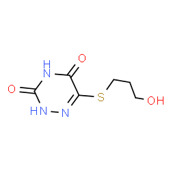 ChemSpider 2D Image | 6-[(3-Hydroxypropyl)sulfanyl]-1,2,4-triazine-3,5(2H,4H)-dione | C6H9N3O3S