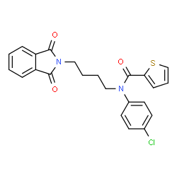 ChemSpider 2D Image | N-(4-Chlorophenyl)-N-[4-(1,3-dioxo-1,3-dihydro-2H-isoindol-2-yl)butyl]-2-thiophenecarboxamide | C23H19ClN2O3S