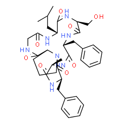 ChemSpider 2D Image | Cyclo(D-alanyl-D-phenylalanyl-L-prolylglycyl-D-leucyl-L-seryl-D-phenylalanyl) | C37H49N7O8