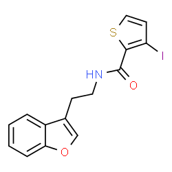 ChemSpider 2D Image | N-[2-(1-Benzofuran-3-yl)ethyl]-3-iodo-2-thiophenecarboxamide | C15H12INO2S