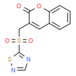 ChemSpider 2D Image | 3-[(1,2,4-Thiadiazol-5-ylsulfonyl)methyl]-2H-chromen-2-one | C12H8N2O4S2