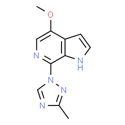 ChemSpider 2D Image | 4-Methoxy-7-(3-methyl-1,2,4-triazol-1-yl)-1H-pyrrolo[2,3-c]pyridine | C11H11N5O