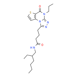 ChemSpider 2D Image | N-(2-Ethylhexyl)-4-(5-oxo-4-propyl-4,5-dihydrothieno[2,3-e][1,2,4]triazolo[4,3-a]pyrimidin-1-yl)butanamide | C22H33N5O2S