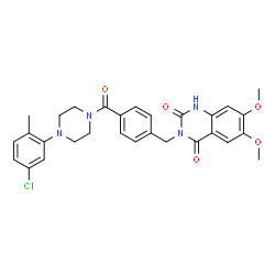 ChemSpider 2D Image | 3-(4-{[4-(5-Chloro-2-methylphenyl)-1-piperazinyl]carbonyl}benzyl)-6,7-dimethoxy-2,4(1H,3H)-quinazolinedione | C29H29ClN4O5