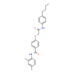ChemSpider 2D Image | 4-{2-[(4-Butylphenyl)amino]-2-oxoethoxy}-N-(2,4-dimethylphenyl)benzamide | C27H30N2O3