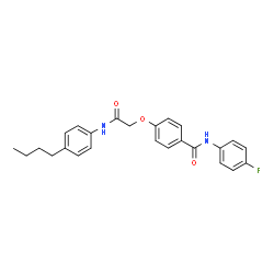 ChemSpider 2D Image | 4-{2-[(4-Butylphenyl)amino]-2-oxoethoxy}-N-(4-fluorophenyl)benzamide | C25H25FN2O3