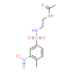 ChemSpider 2D Image | N-(2-{[(4-Methyl-3-nitrophenyl)sulfonyl]amino}ethyl)acetamide | C11H15N3O5S