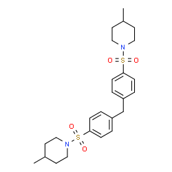 ChemSpider 2D Image | 1,1'-[Methylenebis(4,1-phenylenesulfonyl)]bis(4-methylpiperidine) | C25H34N2O4S2