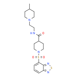 ChemSpider 2D Image | 1-(2,1,3-Benzothiadiazol-4-ylsulfonyl)-N-[2-(4-methyl-1-piperidinyl)ethyl]-4-piperidinecarboxamide | C20H29N5O3S2