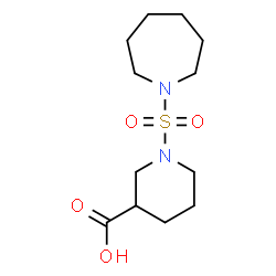 ChemSpider 2D Image | 1-(1-Azepanylsulfonyl)-3-piperidinecarboxylic acid | C12H22N2O4S