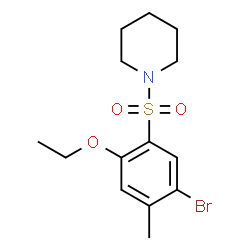 ChemSpider 2D Image | 1-[(5-Bromo-2-ethoxy-4-methylphenyl)sulfonyl]piperidine | C14H20BrNO3S