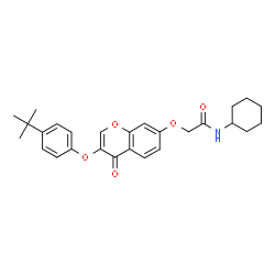 ChemSpider 2D Image | 2-{[3-(4-tert-Butylphenoxy)-4-oxo-4H-chromen-7-yl]oxy}-N-cyclohexylacetamide | C27H31NO5