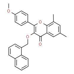 ChemSpider 2D Image | 2-(4-Methoxyphenyl)-6,8-dimethyl-3-(1-naphthylmethoxy)-4H-chromen-4-one | C29H24O4