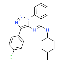 ChemSpider 2D Image | 3-(4-Chlorophenyl)-N-(4-methylcyclohexyl)[1,2,3]triazolo[1,5-a]quinazolin-5-amine | C22H22ClN5