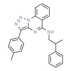 ChemSpider 2D Image | 3-(4-Methylphenyl)-N-(2-phenylpropyl)[1,2,3]triazolo[1,5-a]quinazolin-5-amine | C25H23N5