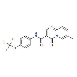 ChemSpider 2D Image | 7-Methyl-4-oxo-N-[4-(trifluoromethoxy)phenyl]-4H-pyrido[1,2-a]pyrimidine-3-carboxamide | C17H12F3N3O3