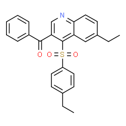 ChemSpider 2D Image | {6-Ethyl-4-[(4-ethylphenyl)sulfonyl]-3-quinolinyl}(phenyl)methanone | C26H23NO3S